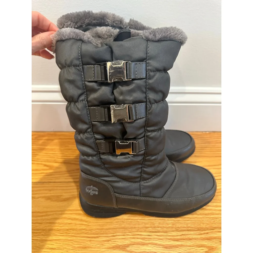 Women's Totes Bryce Gray Snow & Rain Boots, Size 9